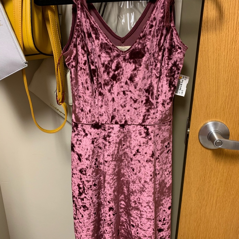 Pink velvet dress